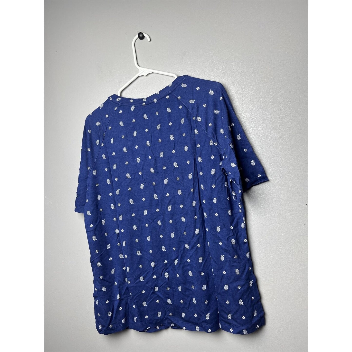 Isaac Mizrahi Printed Ponte Top Tassels &Elbow Sleeves-Royal Navy-Medium-A491883