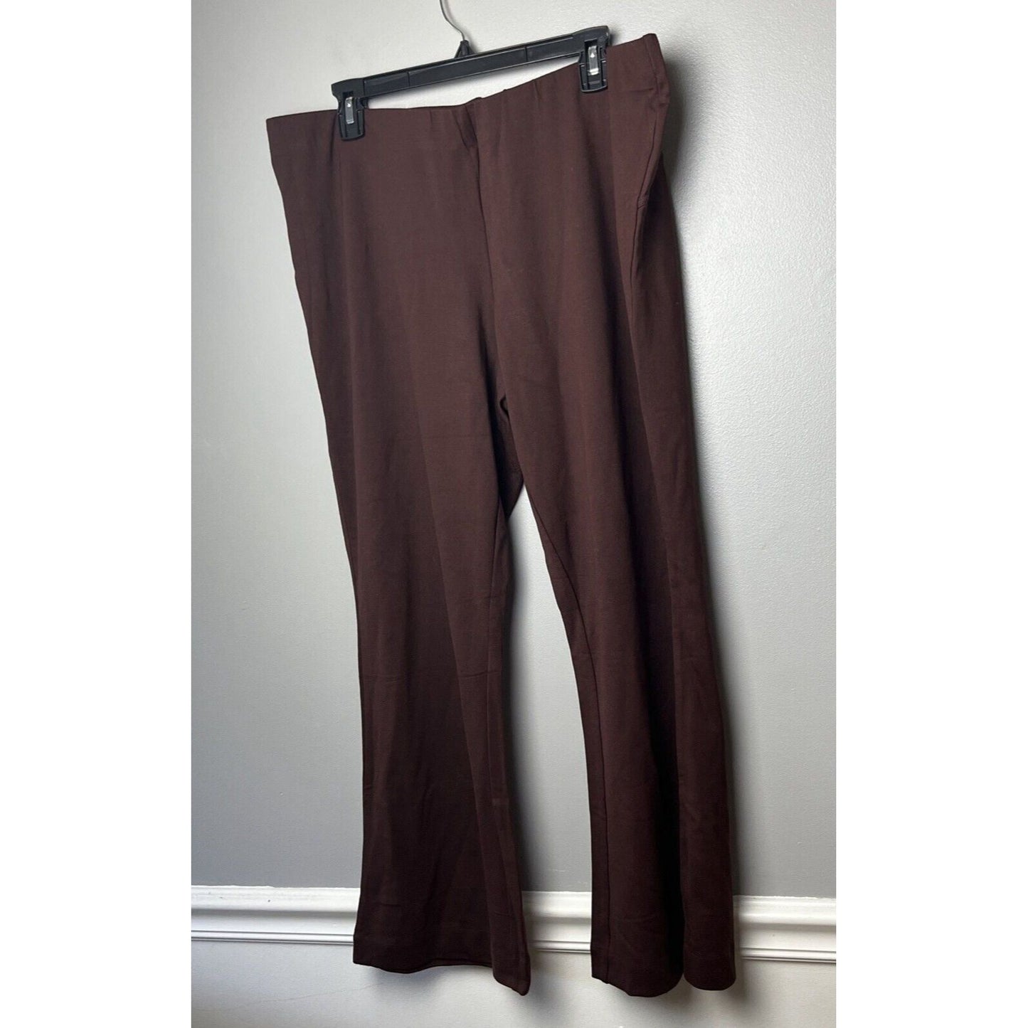 Joan Rivers Petite Pull On Full Length Boot Cut Pants Espresso PL NEW A384600