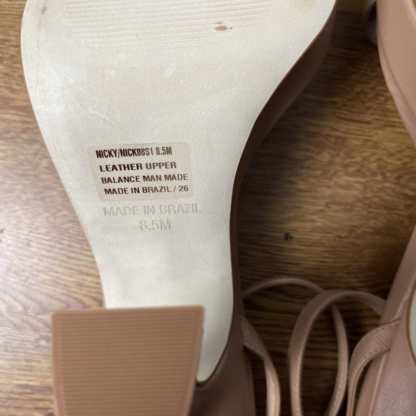 Steve Madden Nicky Tan Leather Ankle Strap Squared Open Toe Heel Sandal Size 8.5
