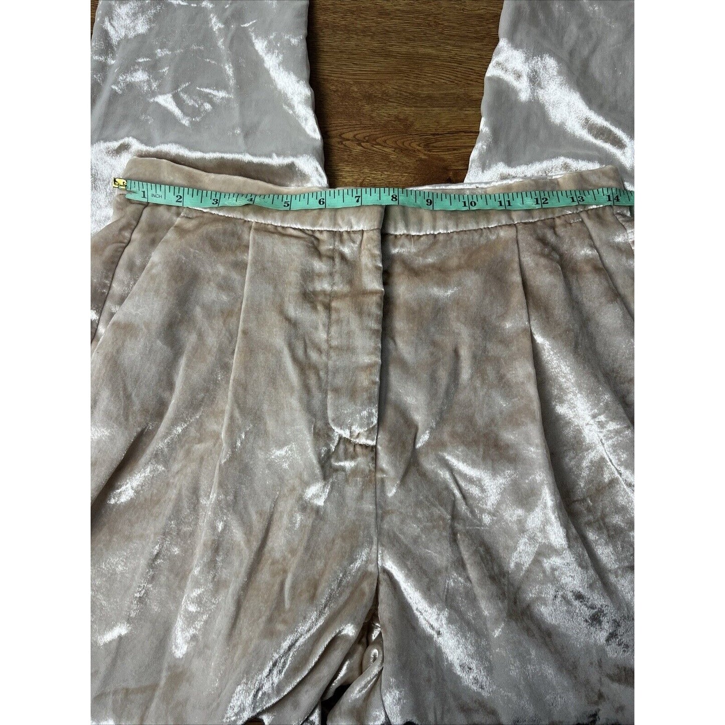 HABITUAL VELVET RAYON BLEND CHAMPAGNE TROUSERS