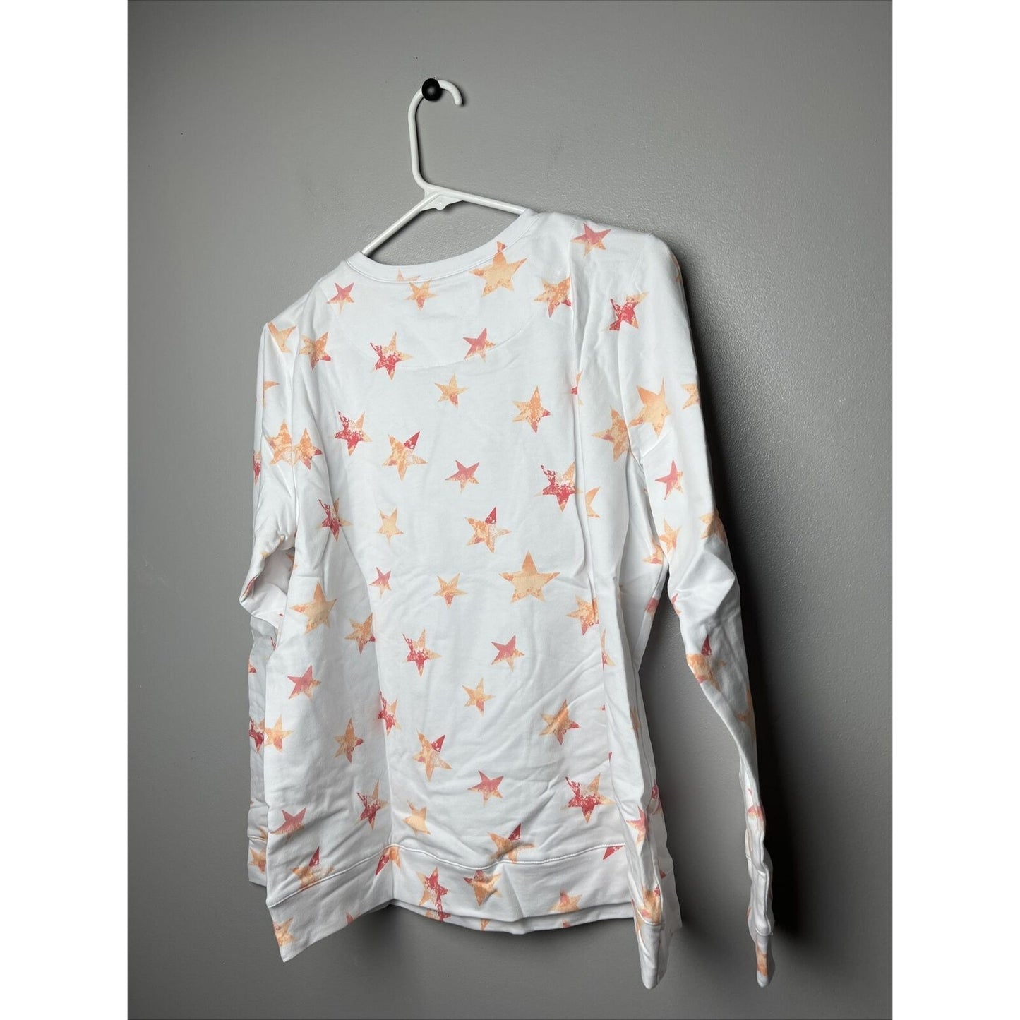 Denim & Co. Active Printed French Terry Long-Sleeves Sweatshirt Top Medium Size