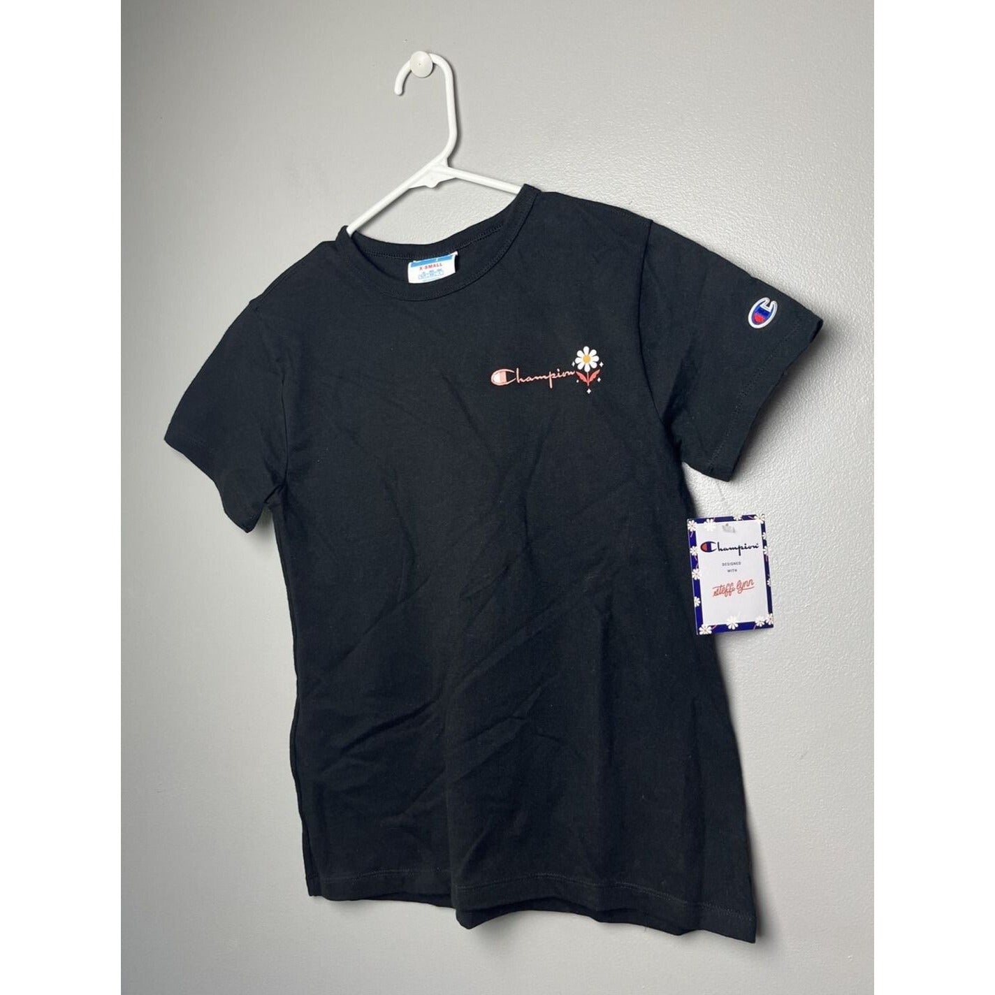 Champion x Steffi Lynn NWT Heritage Tee T Shirt Resolve to Evolve Black Size XS