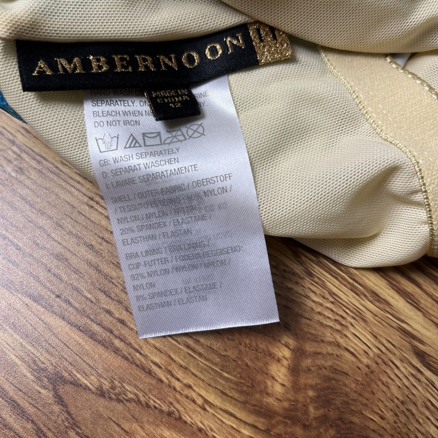 AmberNoon II by Dr. Erum Ilyas UPF 50 Blouson Swim Tank Top Turquoise Size 12