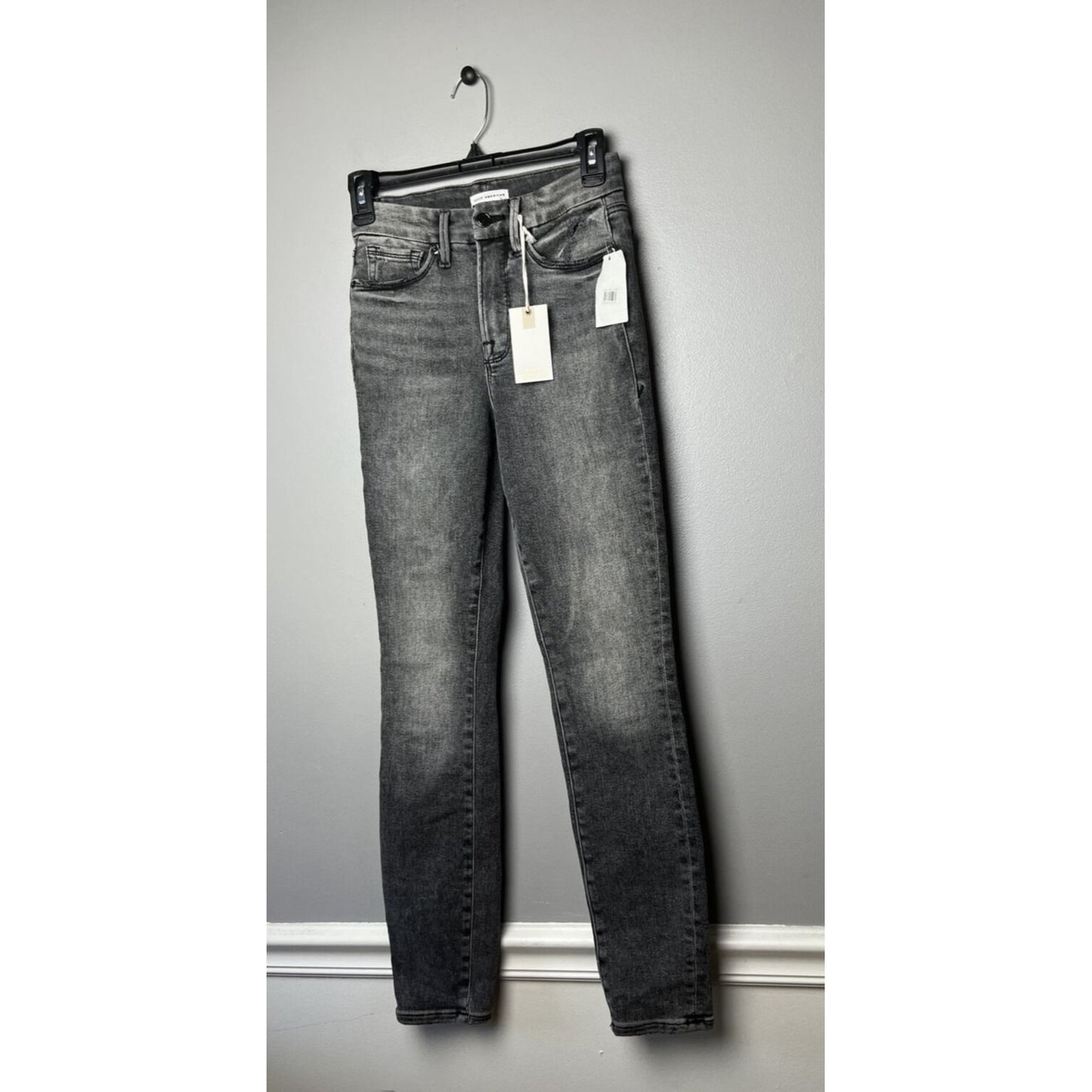 Good American Womens size 0 25 jeans black Good Legs Skinny Ankle
