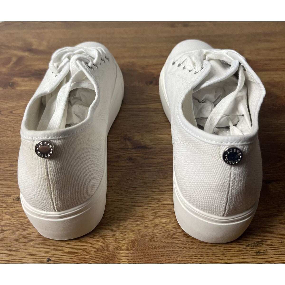 Steve Madden Elore White Lace Up Chunky Heel Low Top Breathable Sneakers Sz 9.5M
