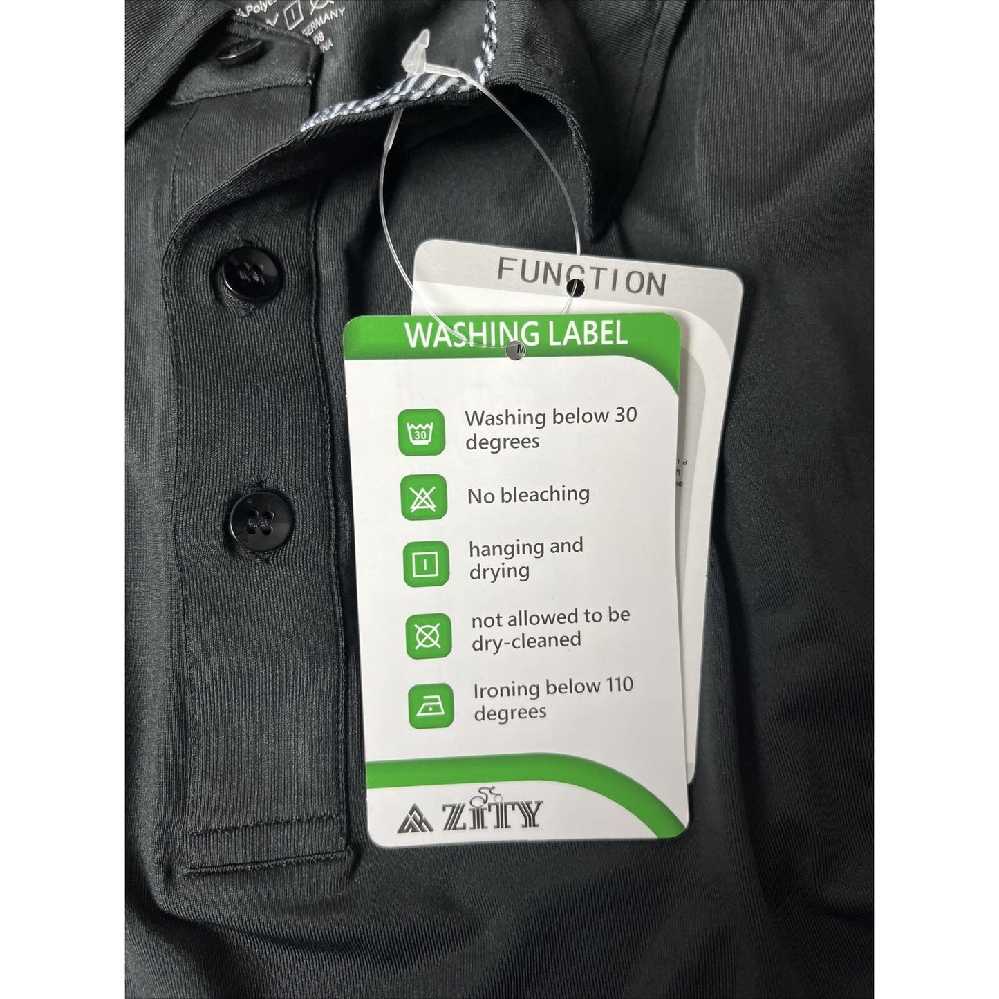 Men's Black Tactical Polo Shirt by Zity Size X-Large Cool DRI UV Protection