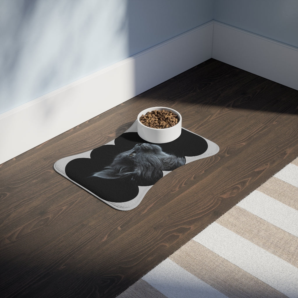 Custom photo black Pet Feeding Mats