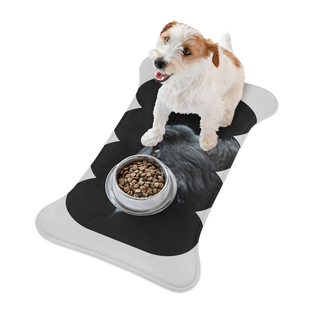 Custom photo black Pet Feeding Mats