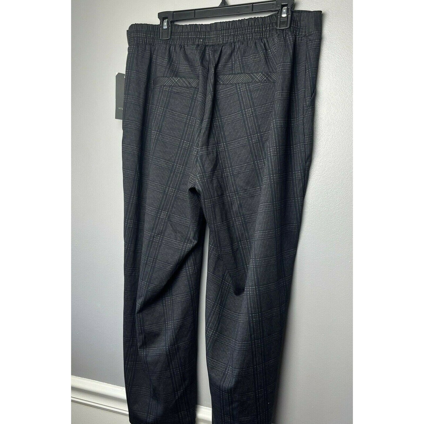 WIT & WISDOM HIGH RISE SIZE 1X WIDE CROP BLACK GREY PLAID TROUSER PANTS