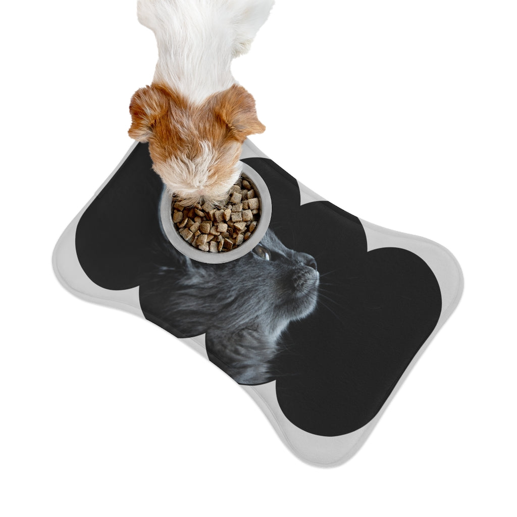 Custom photo black Pet Feeding Mats