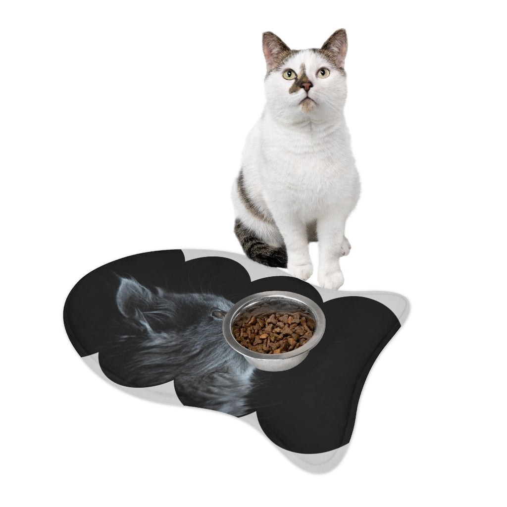Custom photo black Pet Feeding Mats