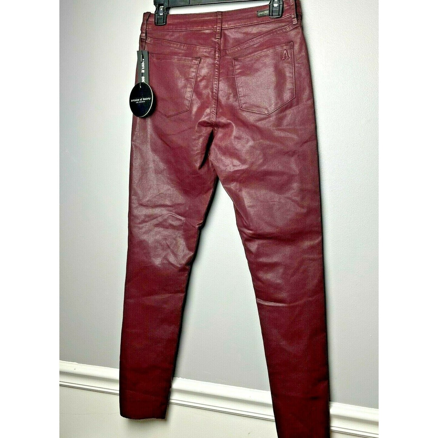 Women's Articles of Society Hilary Coated High Waist Ankle Skinny Jeans, Size 27