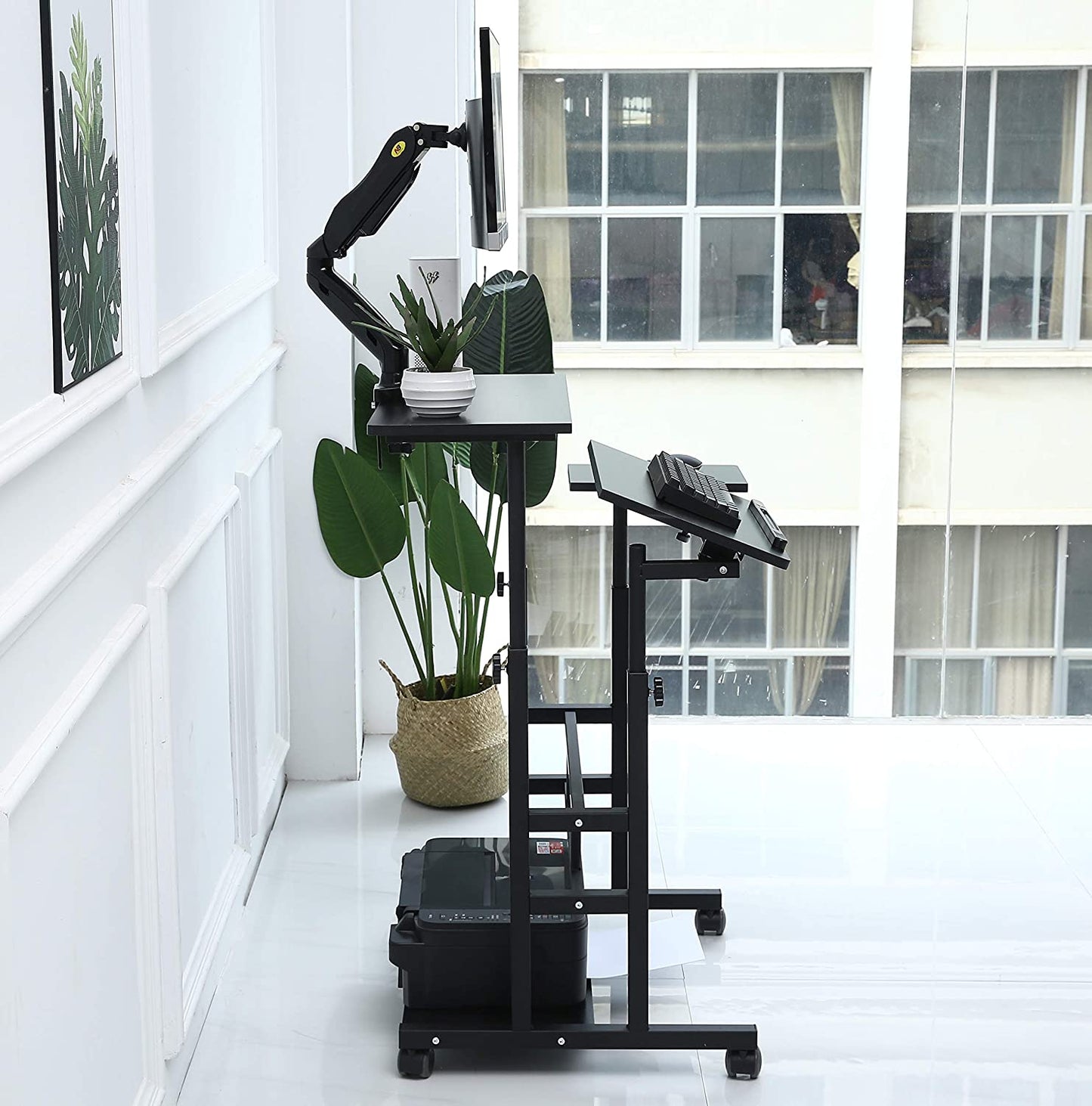 Space Saving Adjustable Standing Computer Workstation Desk