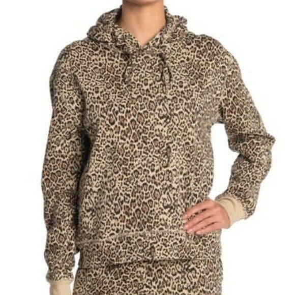 Socialite NWT Women's Multicolor Leopard Print Pullover Hoodie Sweatshirt Size M