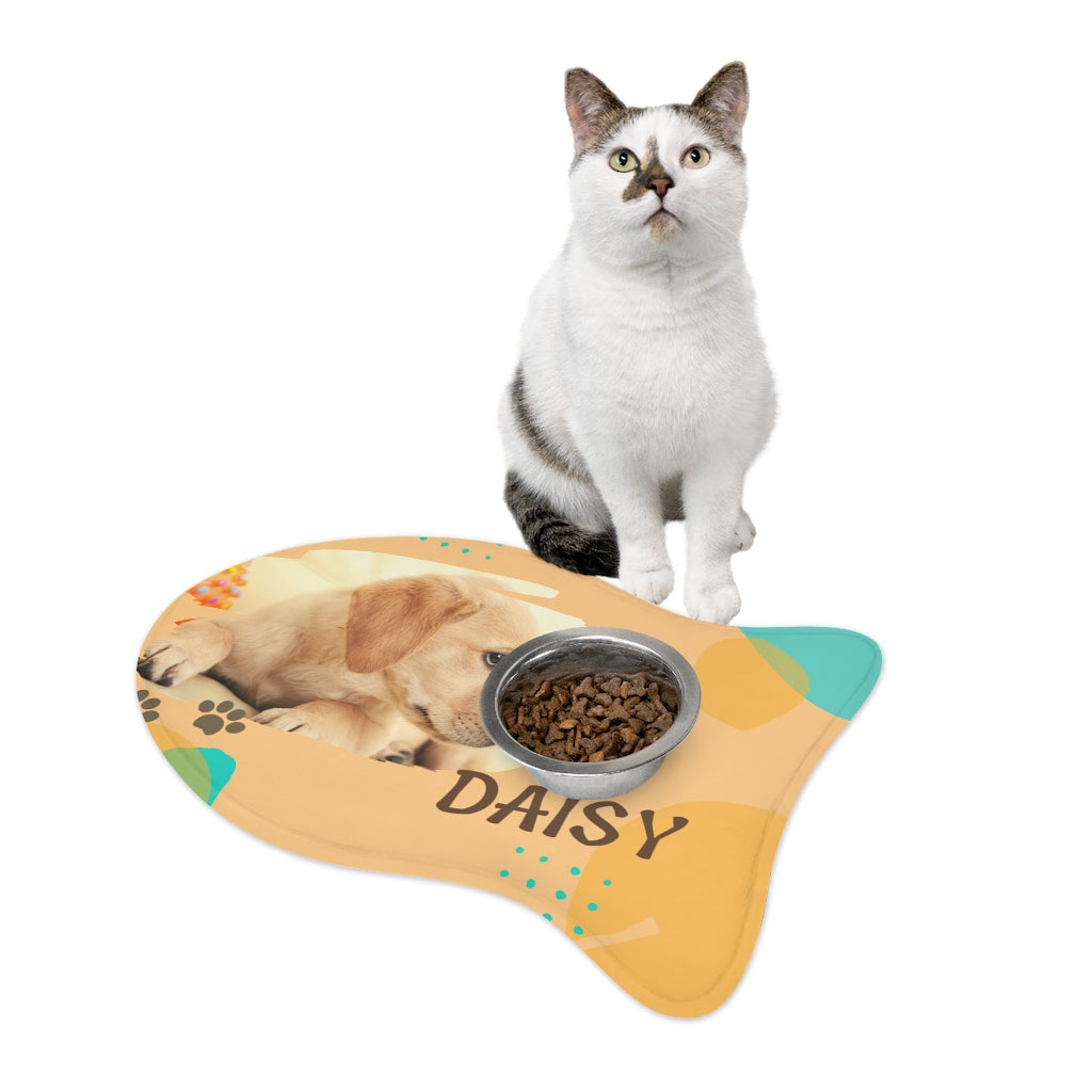 Custom photo of beloved fur babies Pet Feeding Mats