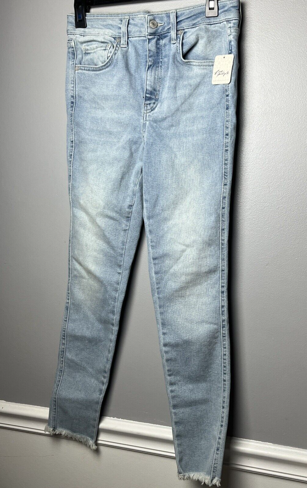 Free People We the Free Raw Hem High-Rise Denim Legging Blue Size 28