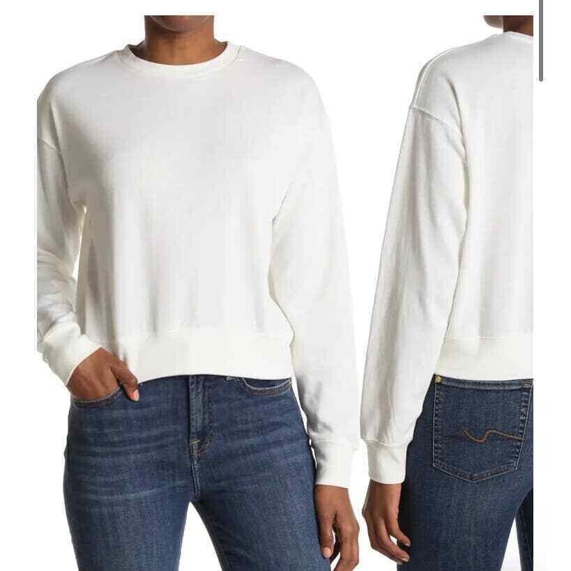 New Abound White Cropped Sweatshirt Size Large