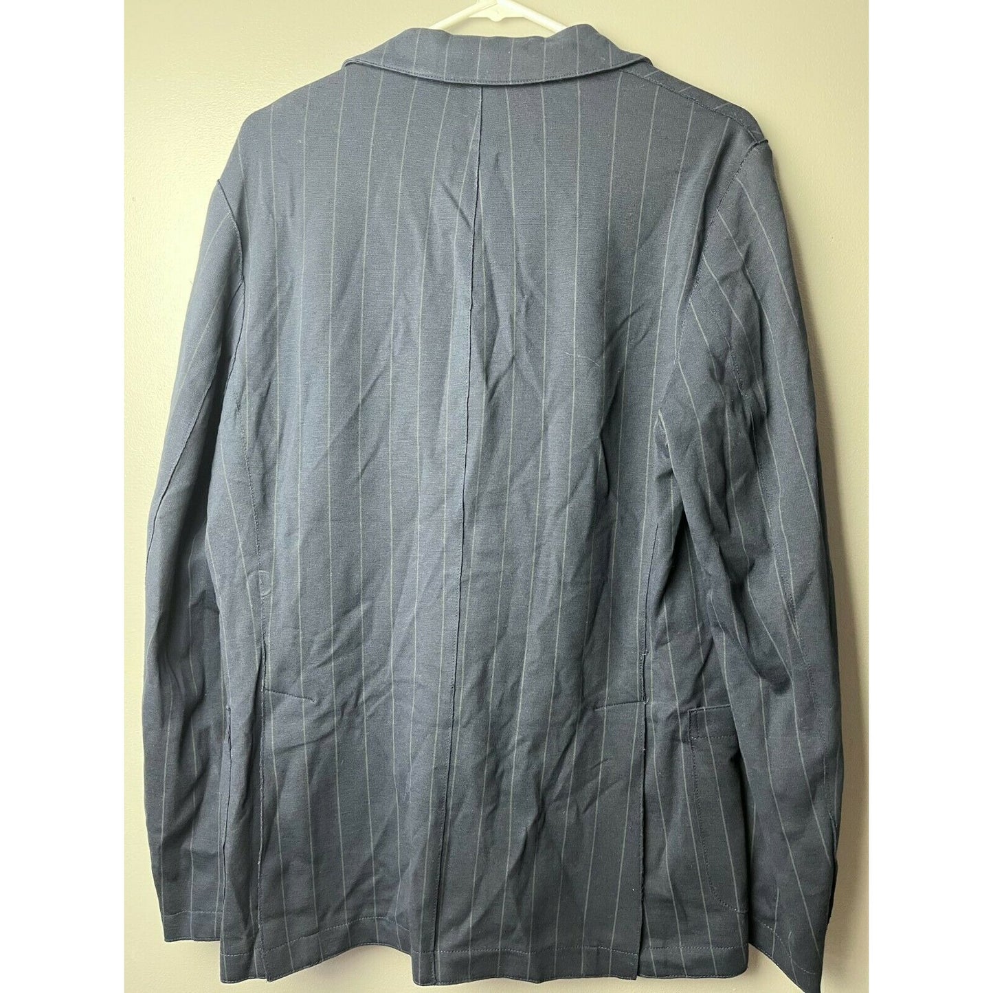 Eleventy NWT Soft Jacket / Sport Coat Size 48R Blue Gray Stripe Jersey Stretch