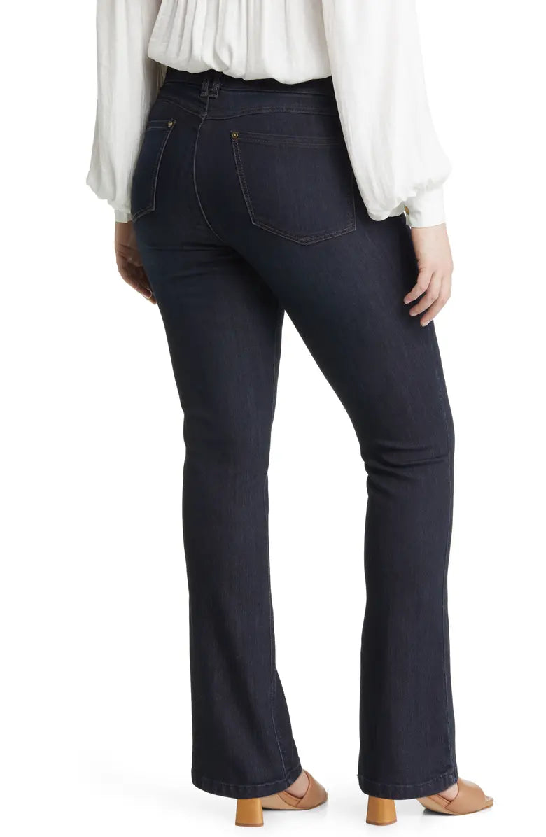 WIT & WISDOM Indigo Dark Blue 'Ab'Solution Itty Bitty Bootcut Jeans 8 Booty Lift
