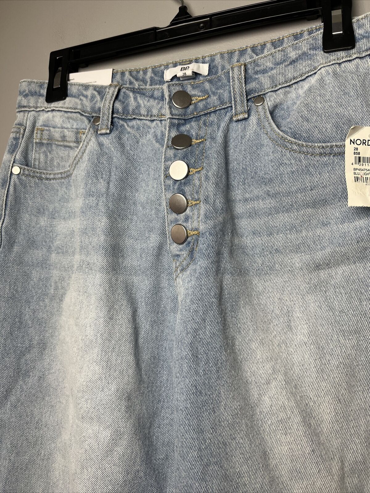 Bp. Women's High Waist Button Fly Mom Jeans Size 28 Light Blue