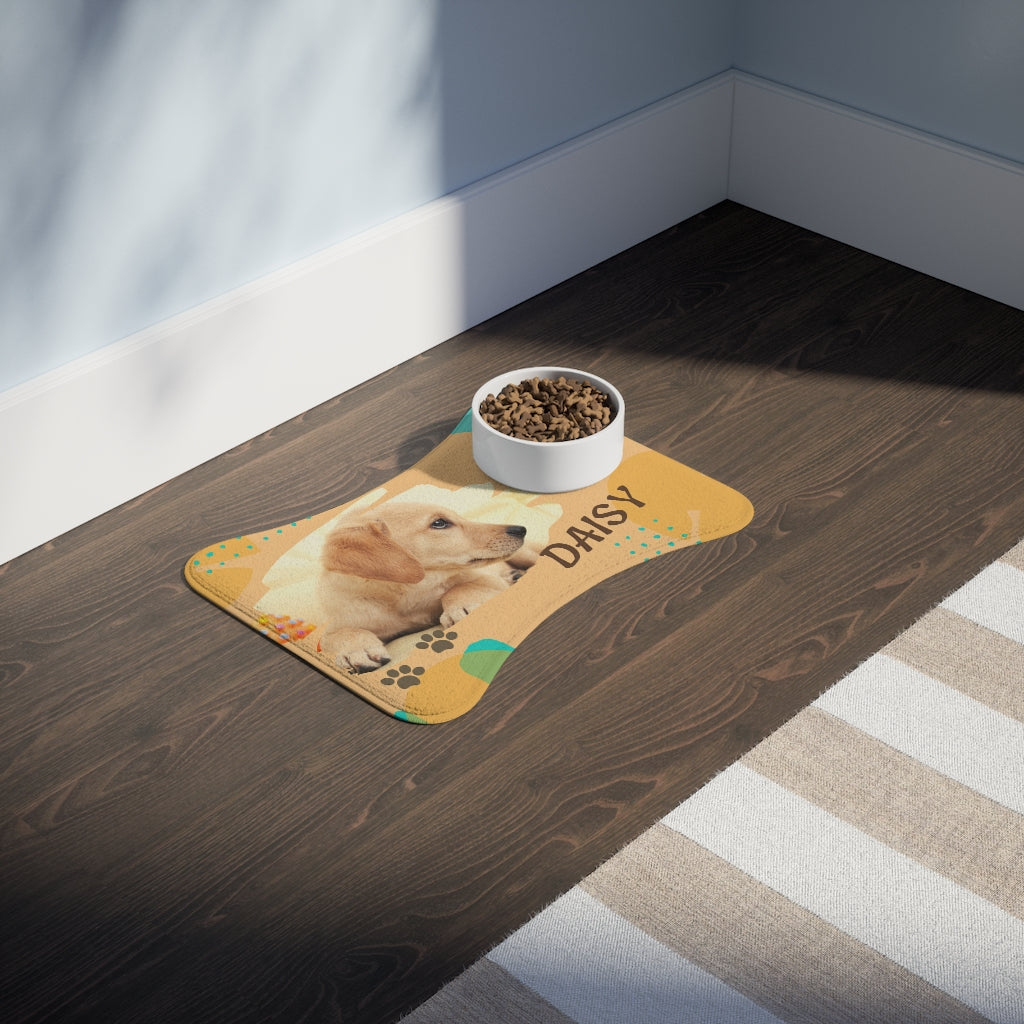 Custom photo of beloved fur babies Pet Feeding Mats