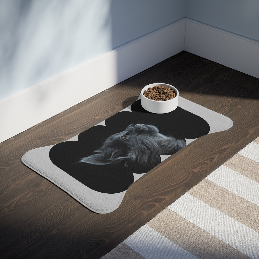 Custom photo black Pet Feeding Mats