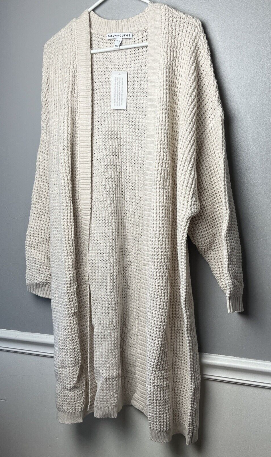 Girl With Curves Textured Cardigan Stone XL A493098