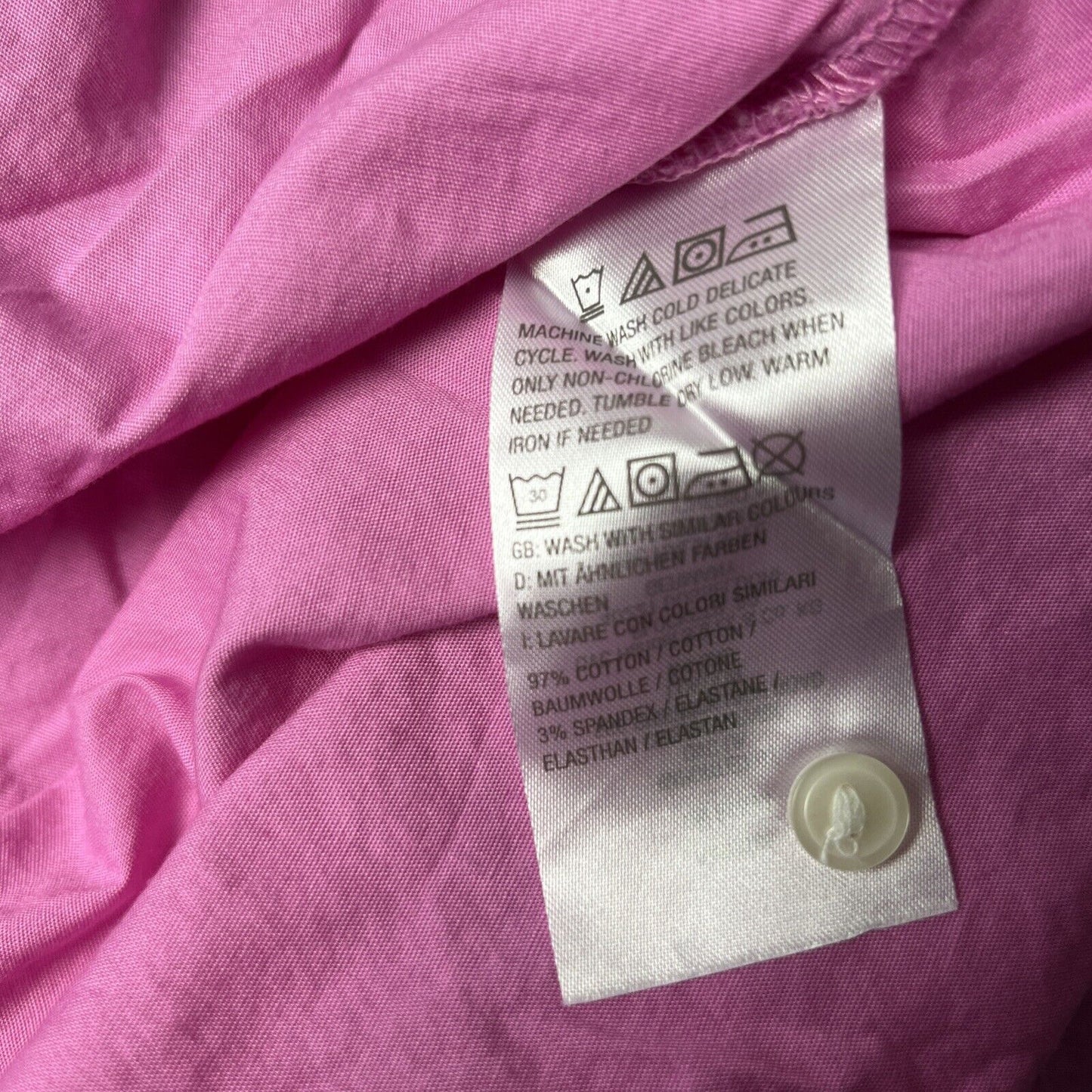 Candace Cameron Bure Women's Top Sz L Reg Stretch Poplin Shirt Pink A480585