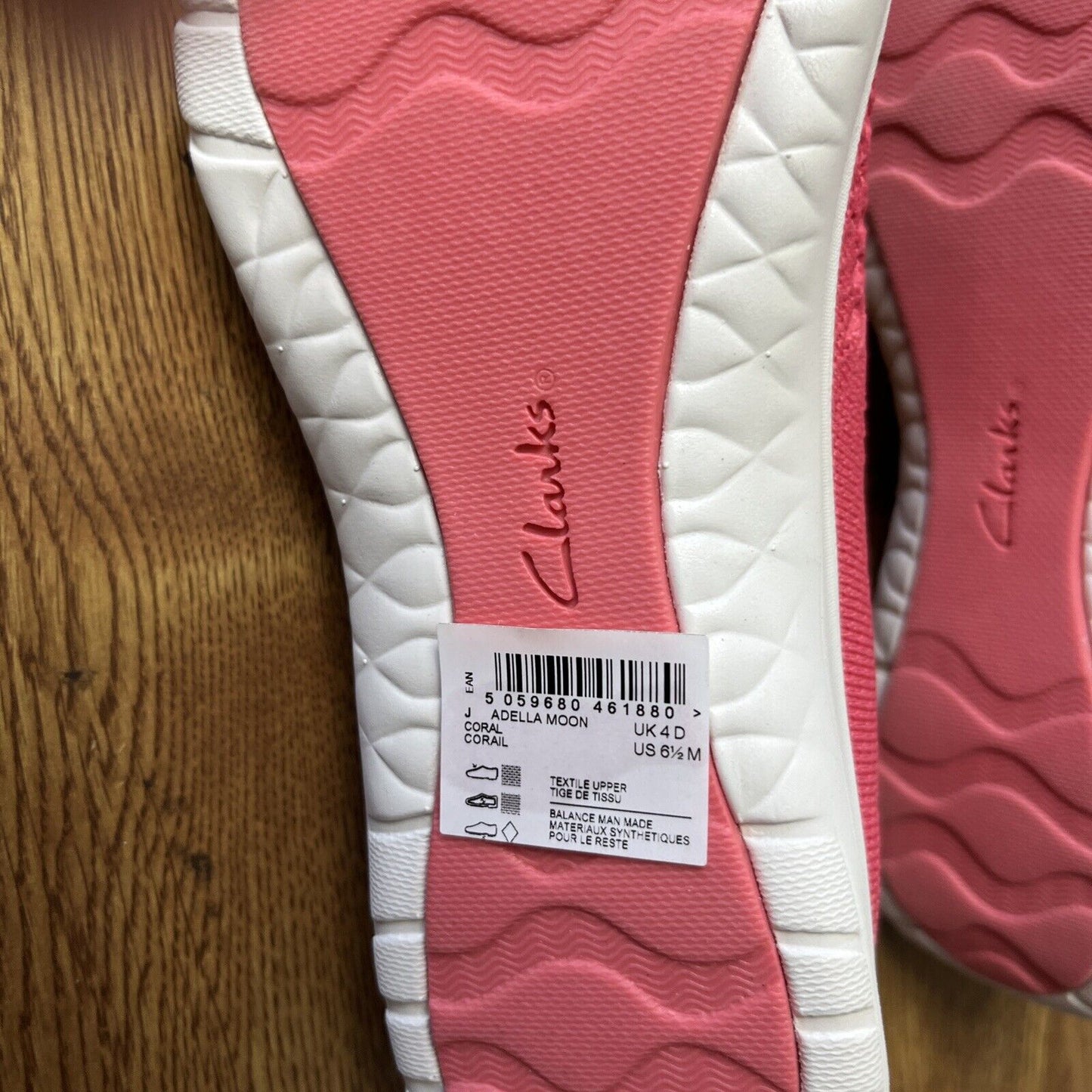 Clarks Cloudsteppers Washable Knit Slip-Ons - Adella Moon-Coral Womens 6.5 M NEW