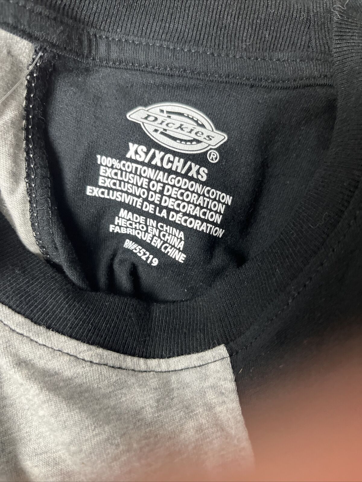 Dickies Split Up Black and Heather Grey Boyfriend Women's T-Shirt Size XS