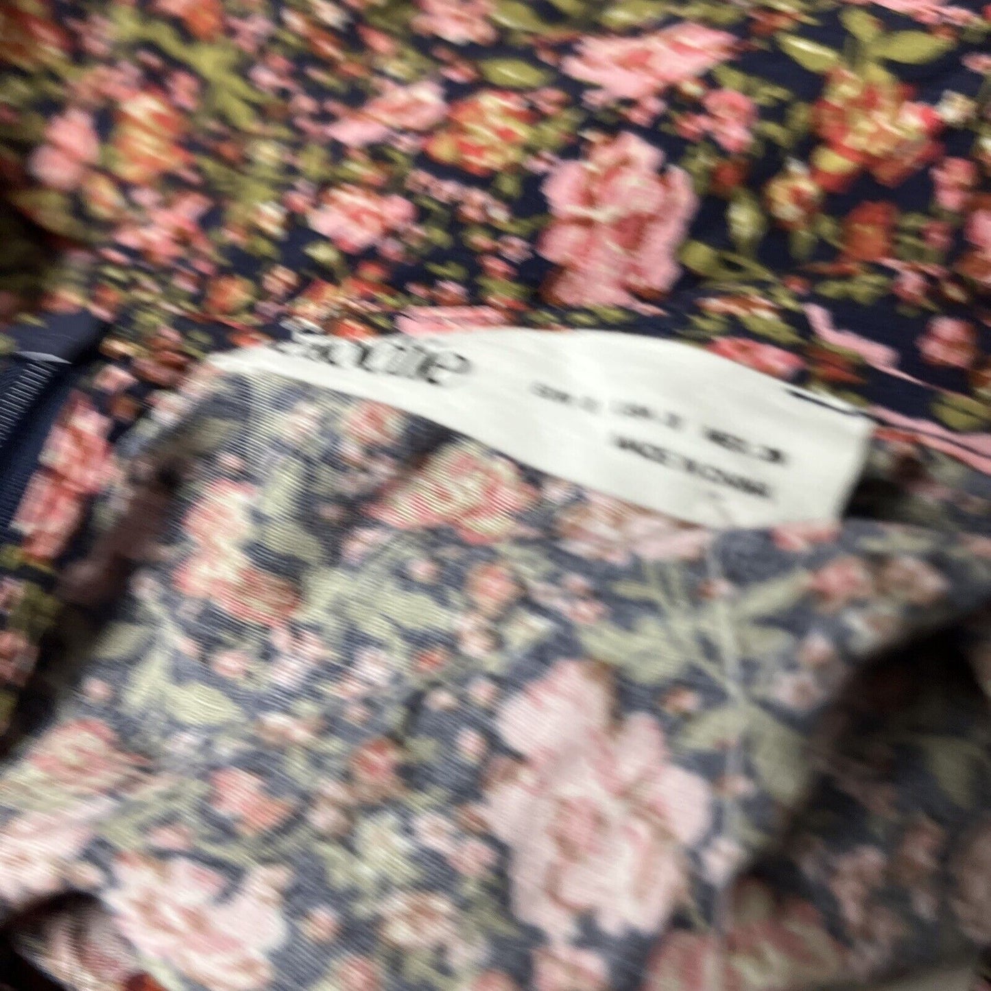 Elodie NWT Mini A Line Dress Floral Puff Sleeve Tie Front Multicolor Size Small