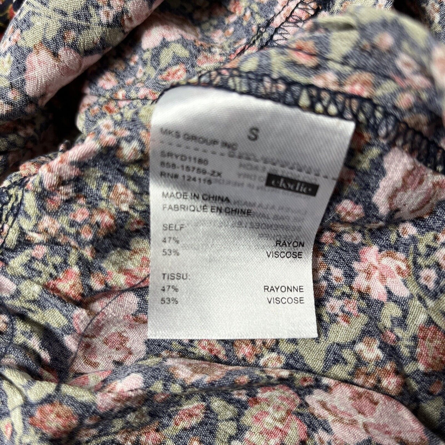 Elodie NWT Mini A Line Dress Floral Puff Sleeve Tie Front Multicolor Size Small