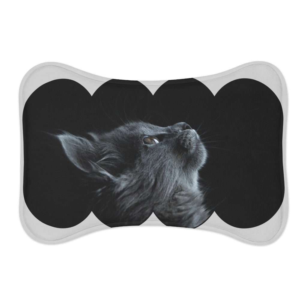 Custom photo black Pet Feeding Mats
