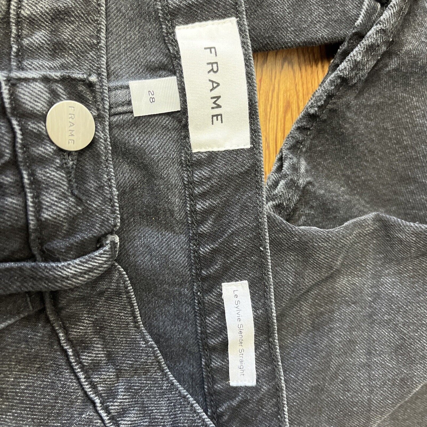 FRAME Le Sylvie Ripped High Waist Straight Leg Jeans Size 28