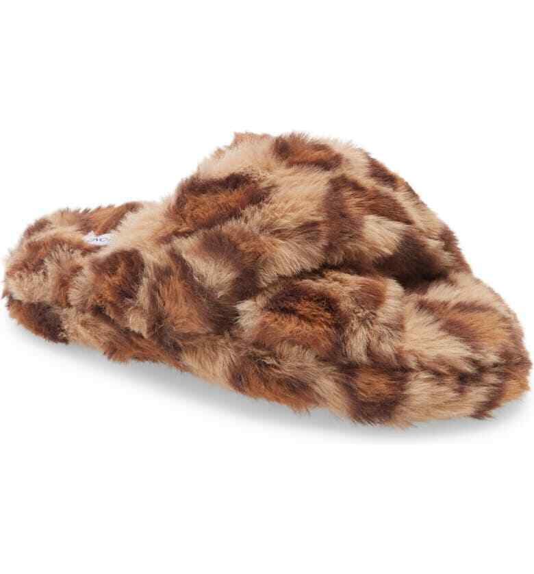 Treasure & Bond Kids NWT Brown Faux Fur Slide Slippers