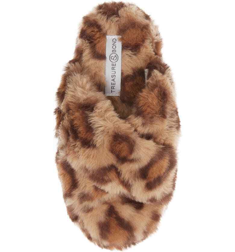 Treasure & Bond Kids NWT Brown Faux Fur Slide Slippers
