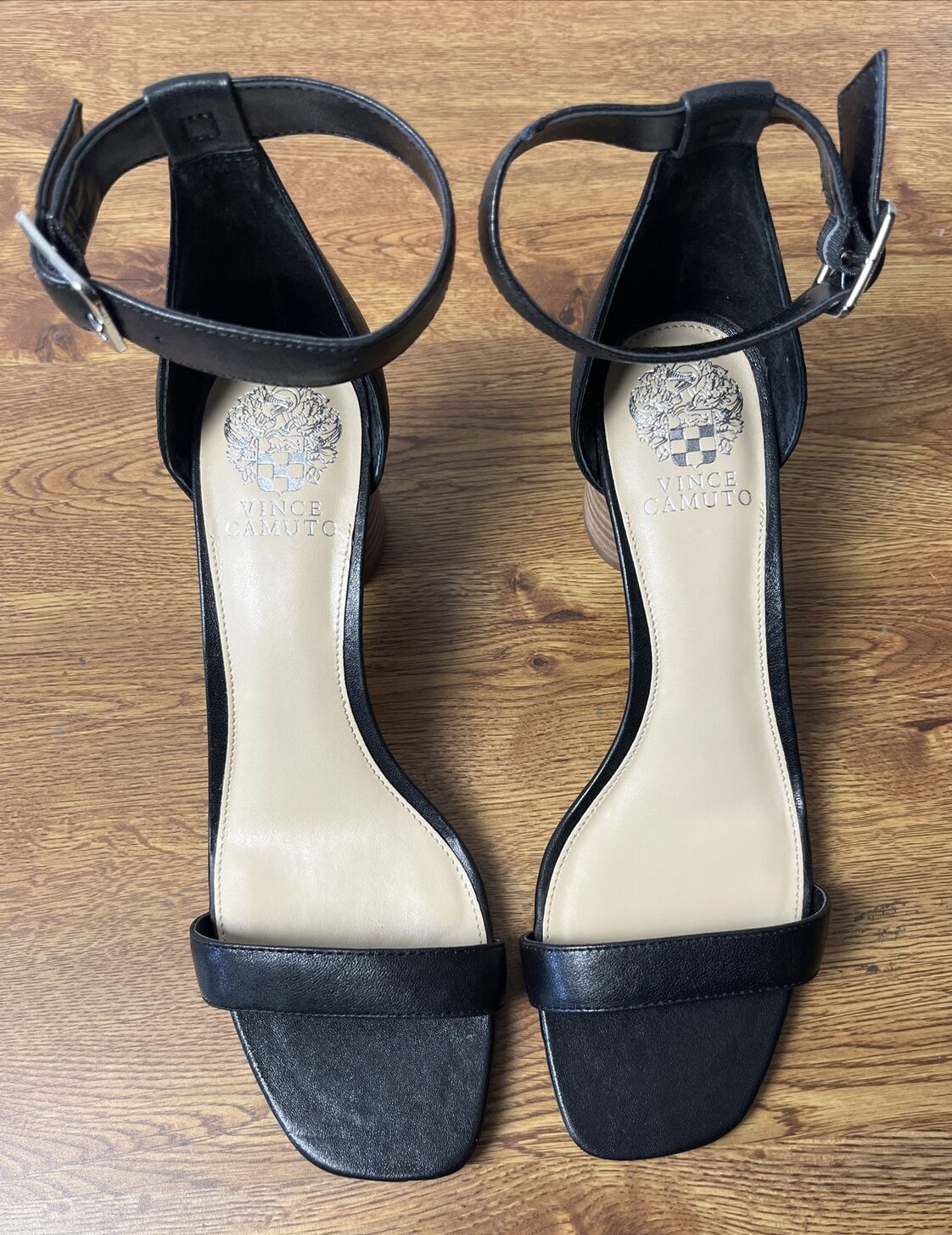Vince Camuto Leather Two-Piece Heeled Sandals-Mejorla-Black Leather-10M-A377034