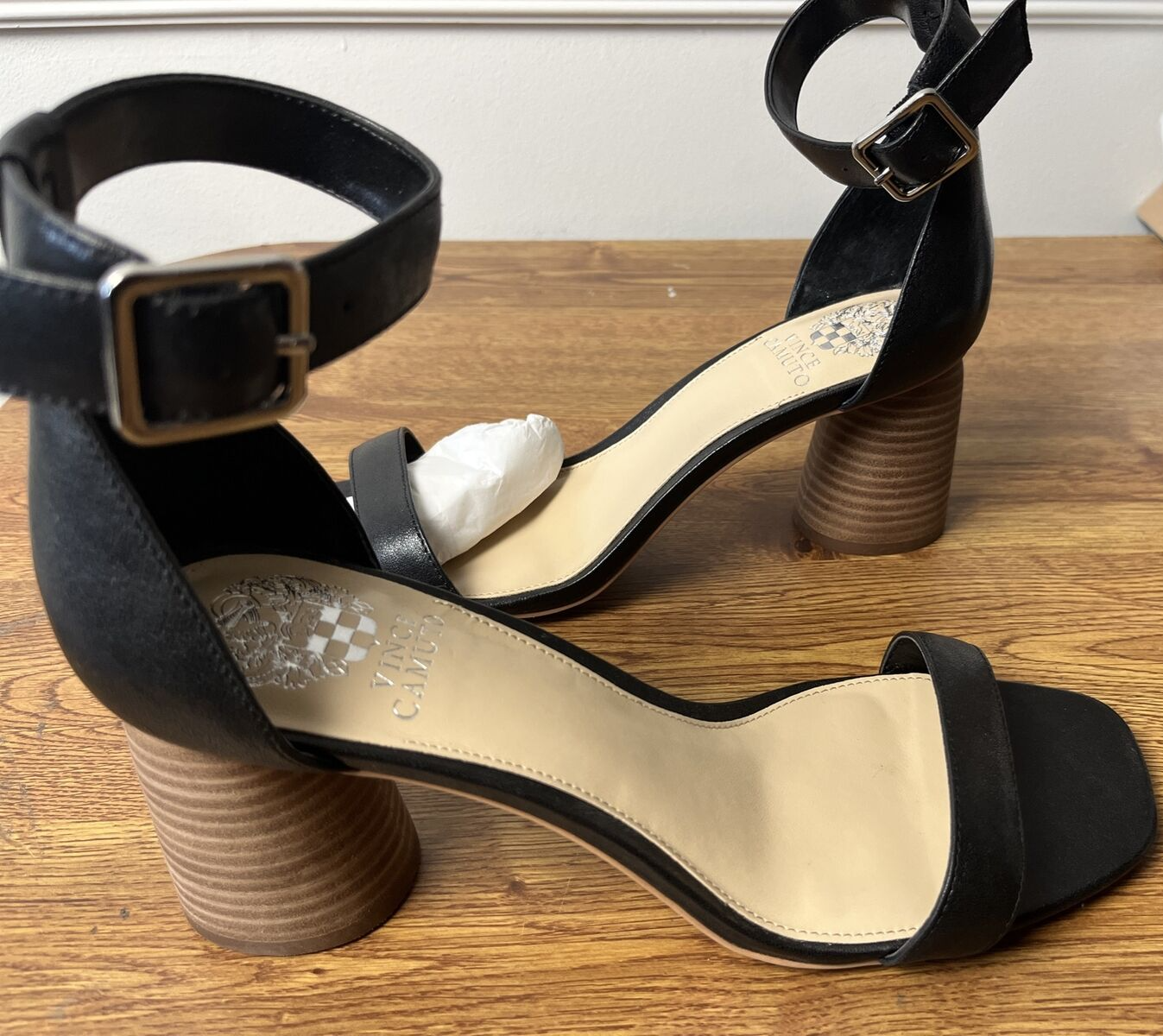 Vince Camuto Leather Two-Piece Heeled Sandals-Mejorla-Black Leather-10M-A377034