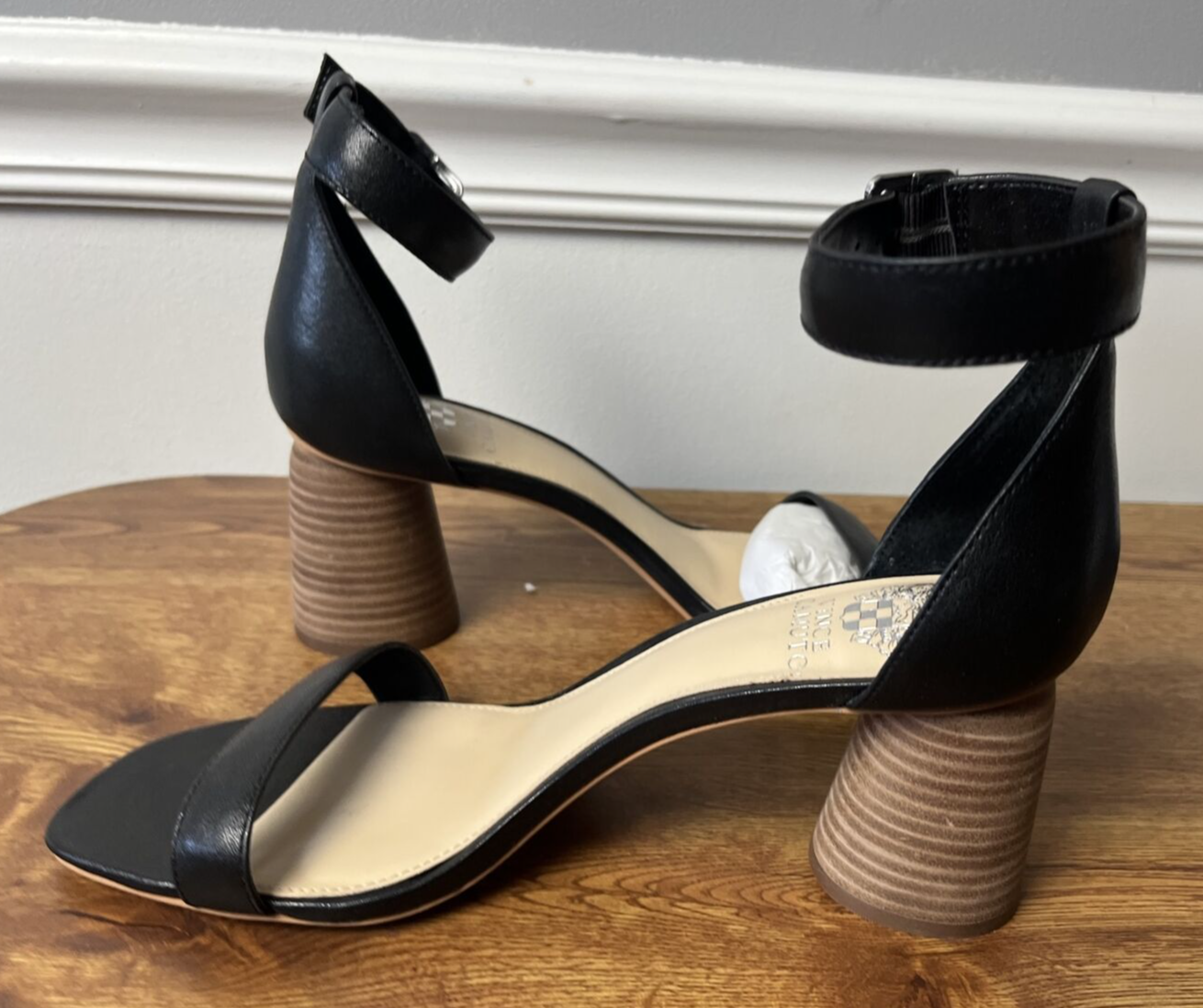 Vince Camuto Leather Two-Piece Heeled Sandals-Mejorla-Black Leather-10M-A377034