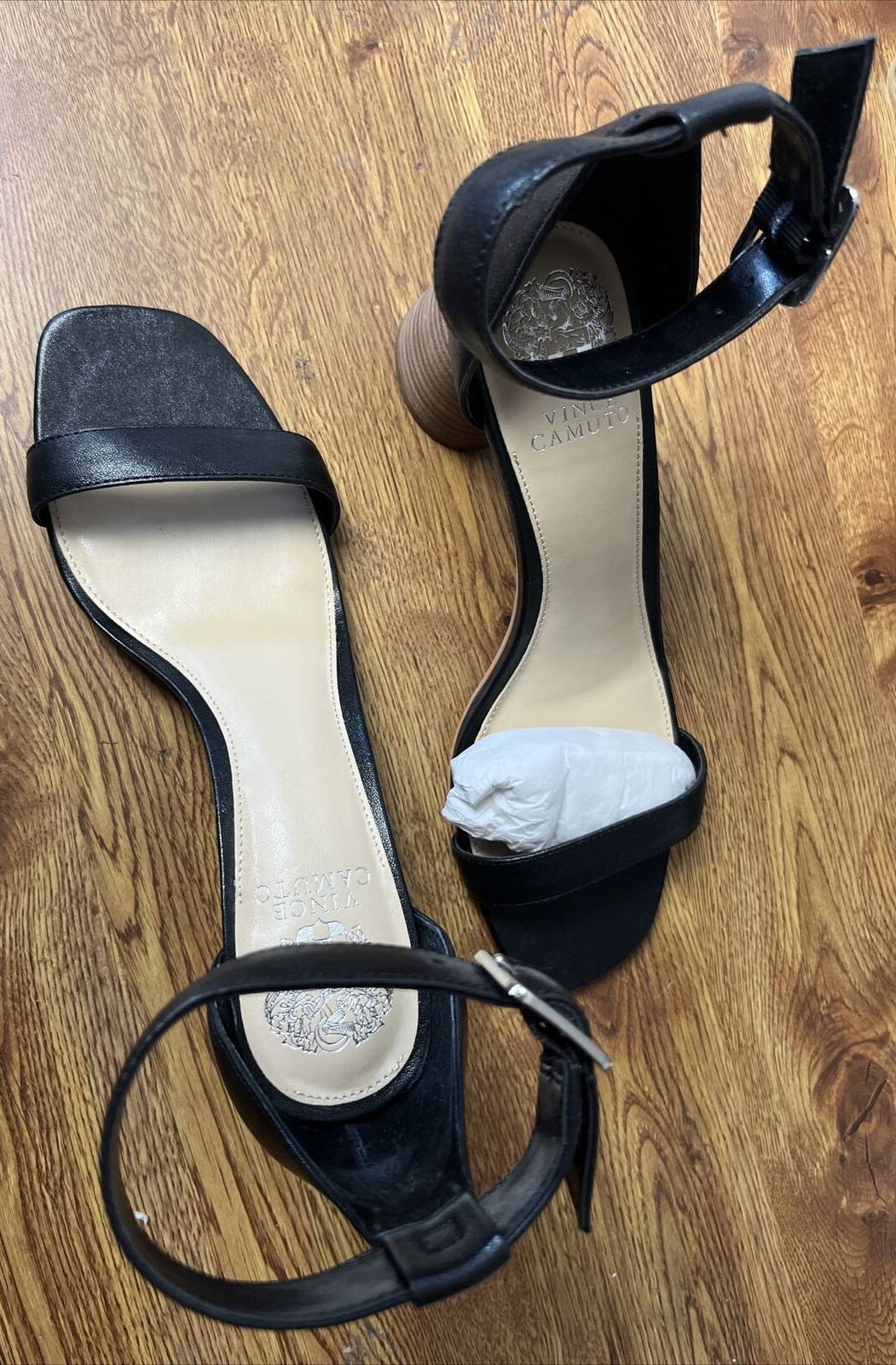 Vince Camuto Leather Two-Piece Heeled Sandals-Mejorla-Black Leather-10M-A377034