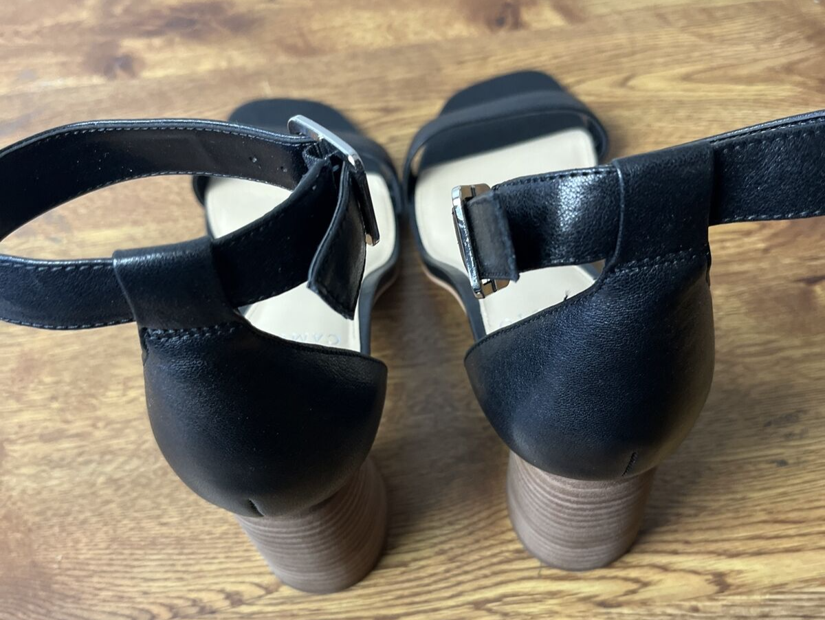 Vince Camuto Leather Two-Piece Heeled Sandals-Mejorla-Black Leather-10M-A377034