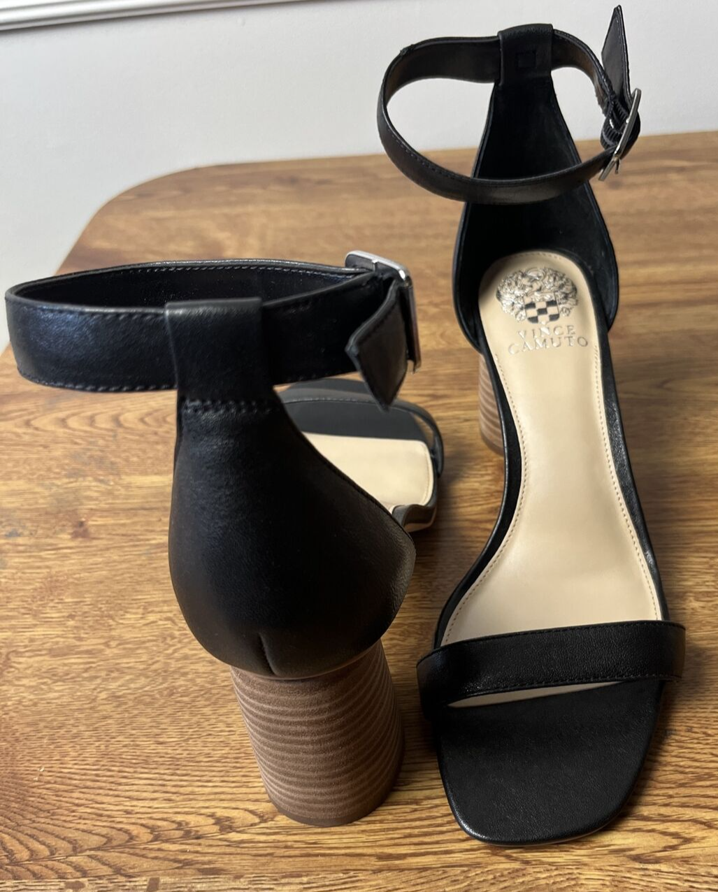 Vince Camuto Leather Two-Piece Heeled Sandals-Mejorla-Black Leather-10M-A377034