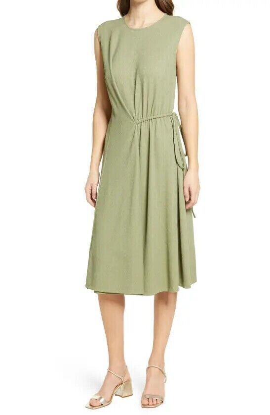 MAGGY LONDON Draped Sleeveless Dress In Pesto GREEN SIZE 10 NEW