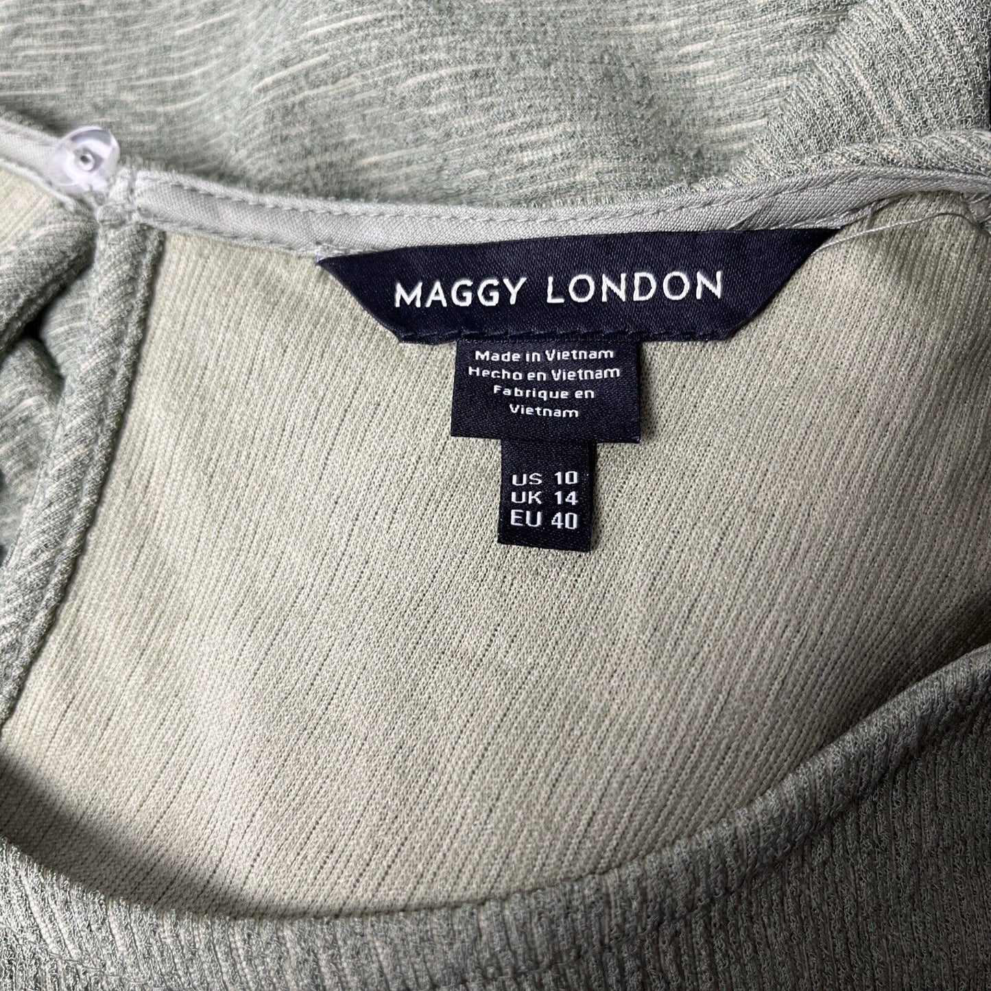 MAGGY LONDON Draped Sleeveless Dress In Pesto GREEN SIZE 10 NEW