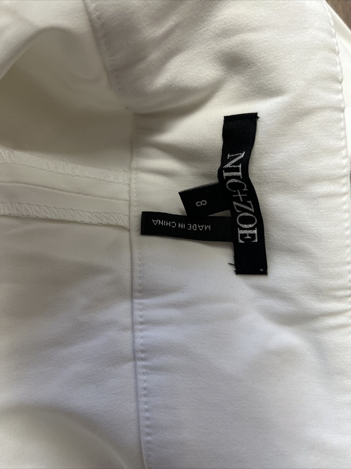 NIC+ZOE Polished Wonderstretch Pants, Size 8 in Paper White