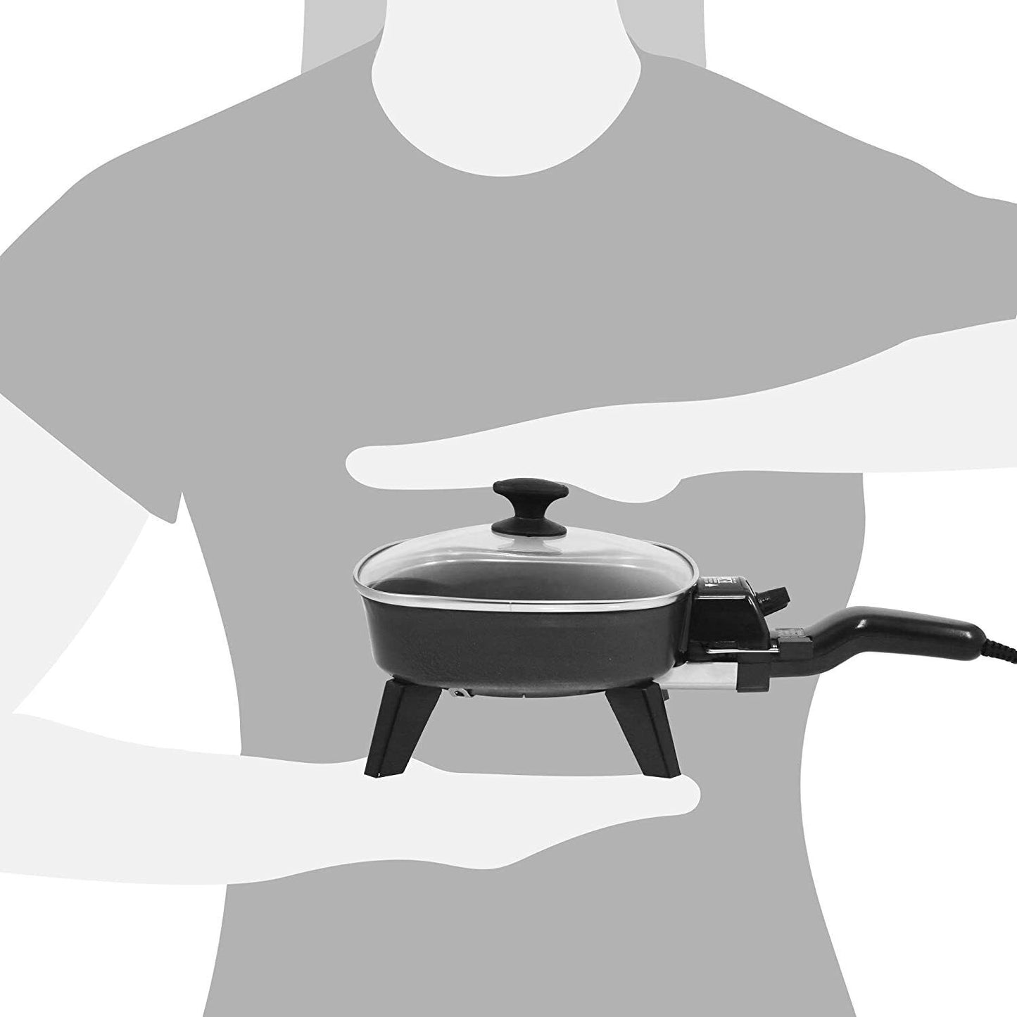 Elite Gourmet EFS-400 Personal Stir Fry Griddle Pan Non-stick Electric Skillet