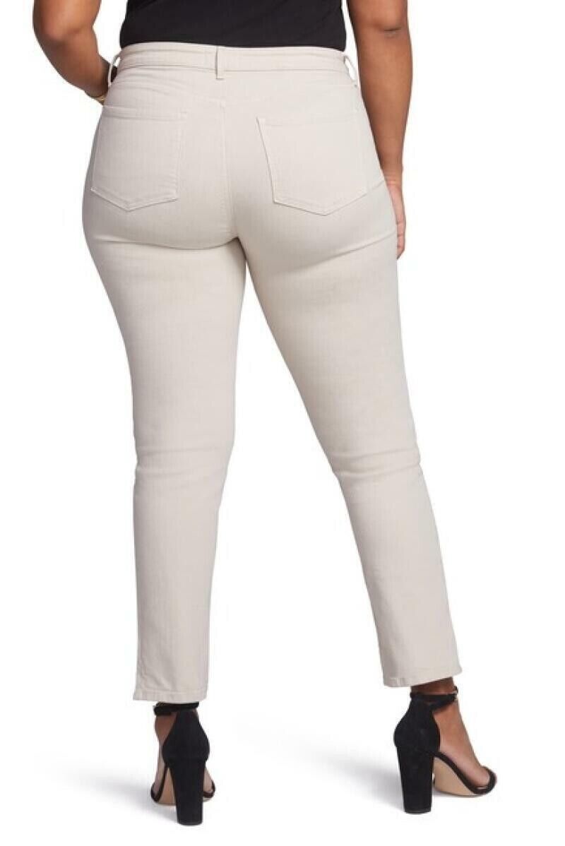 NYDJ Curves 360 Womens Slim Straight Ankle Pant Denim Jean Side Slit Feather 16