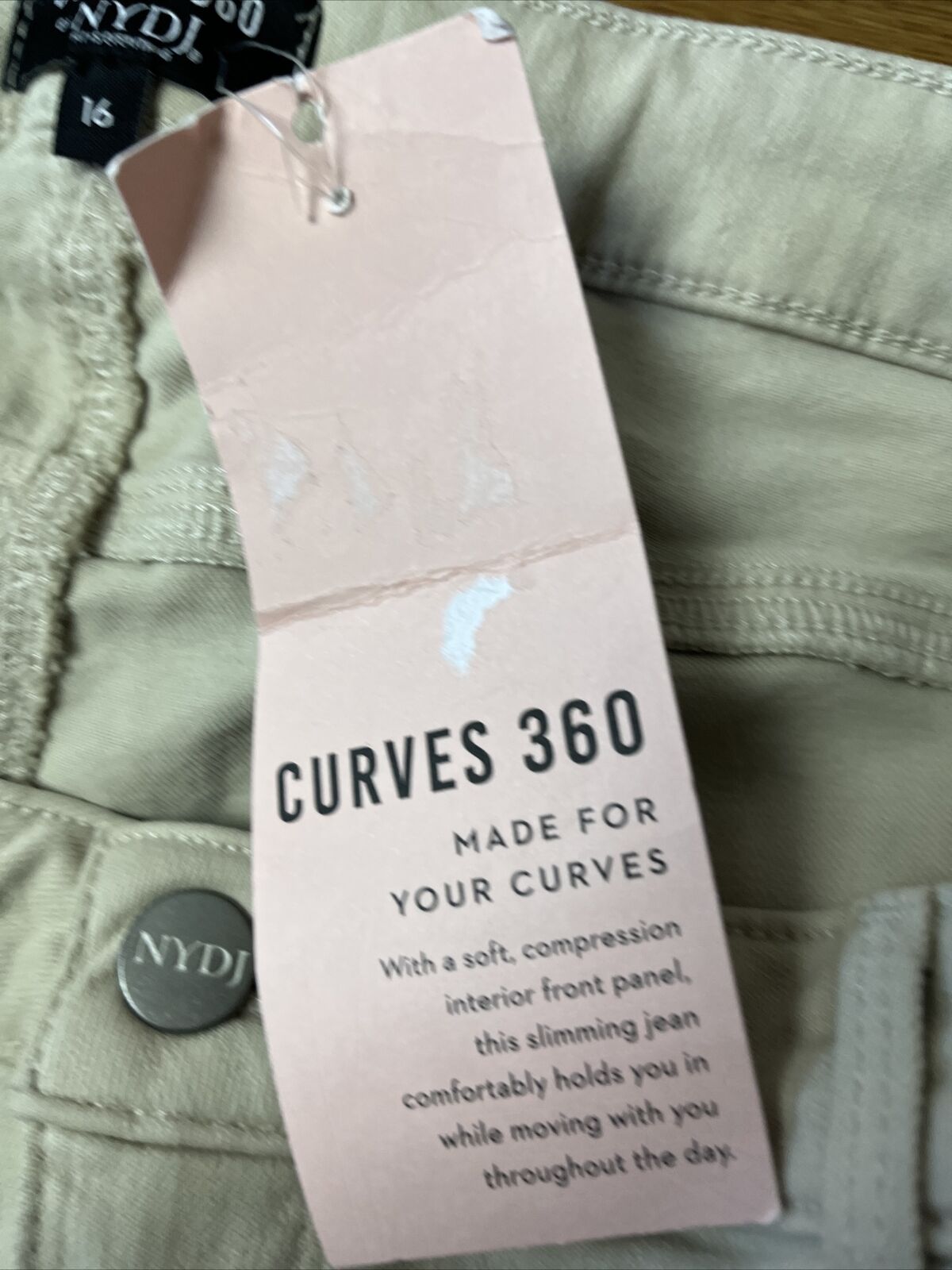 NYDJ Curves 360 Womens Slim Straight Ankle Pant Denim Jean Side Slit Feather 16
