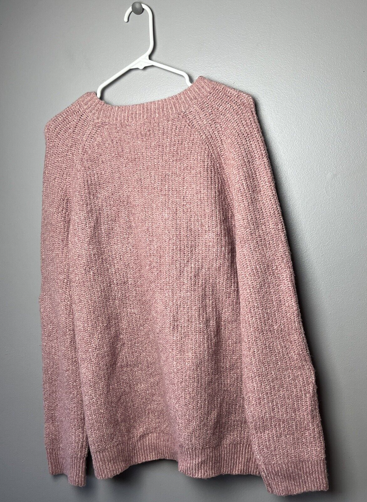 BP Nordstrom Plaited Stitch Recycled Blend Crewneck Sweater Size Medium Pink