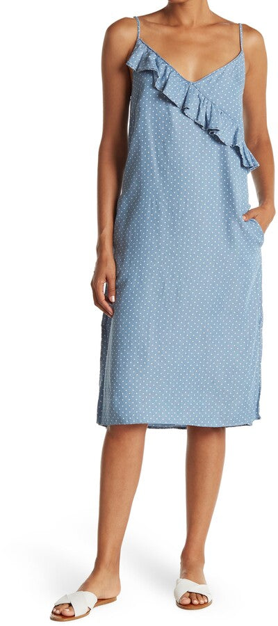 Velvet Heart Oria Ruffle Polka Dot Midi Slip Dress Size Medium